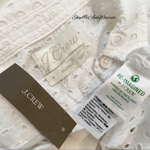 J.Crew NWT white eyelet button-down + cami *shop@iamwarrior - Picture 8 of 9